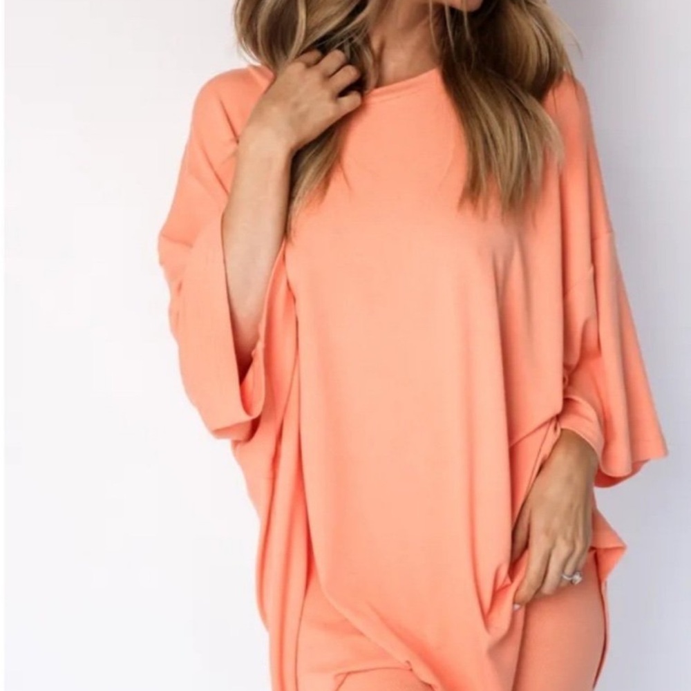 Peach Foxy Kind “all weekend long” lounge set
